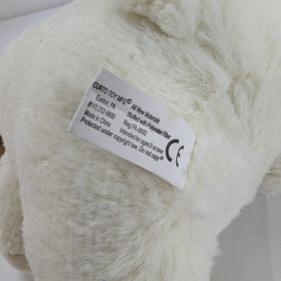 Curto Toy Cream Puppy Dog Plush 7" Stuffed Animal Security Friend Sewn Features - Picture 8 of 9